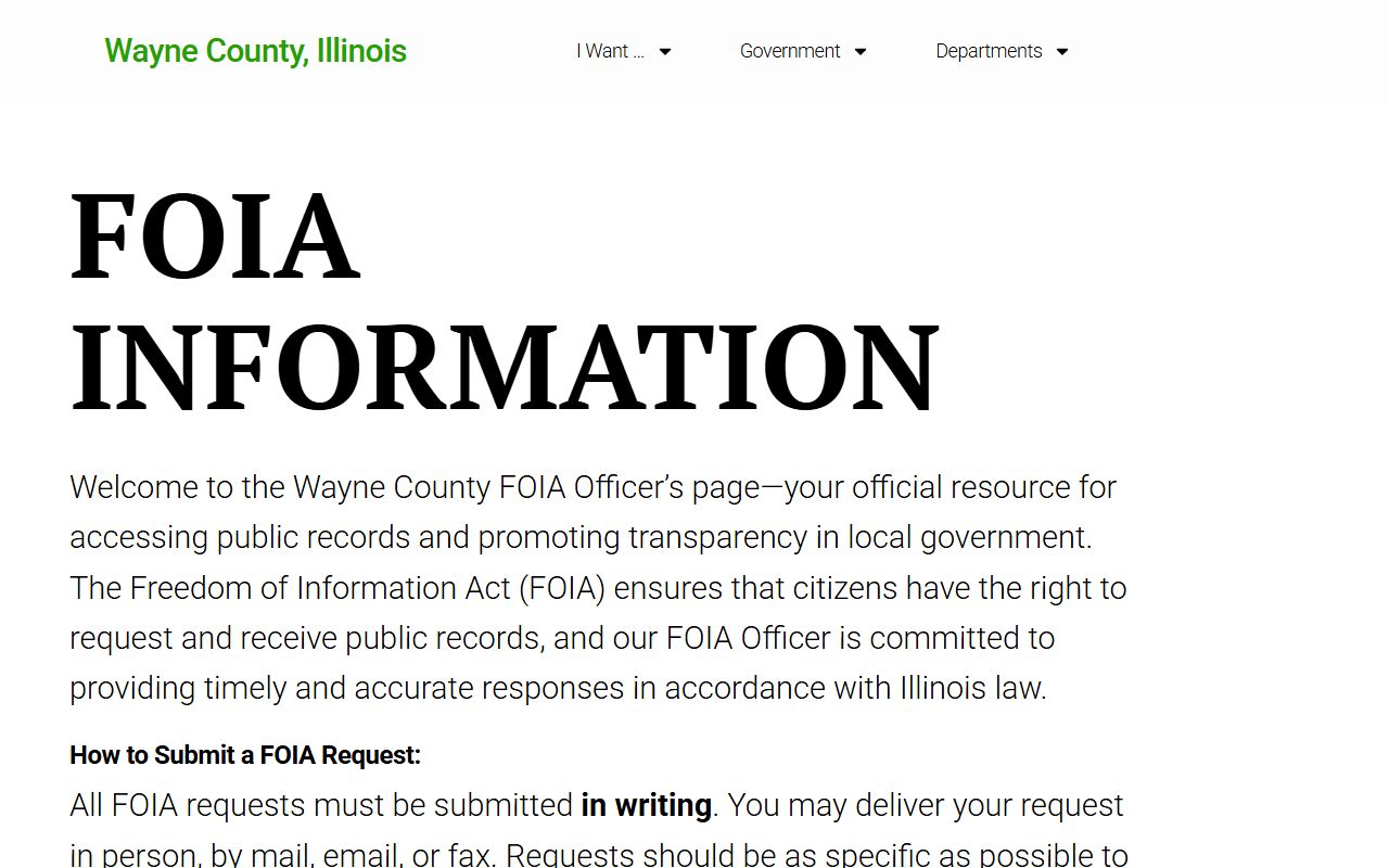 Wayne County FOIA instructions for inmate records requests