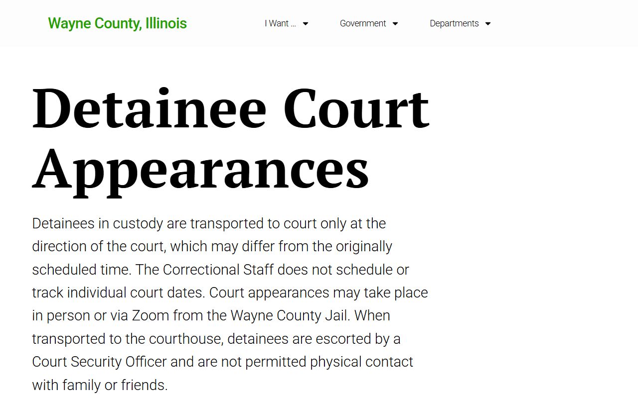 Wayne County Jail court appearances after arrest