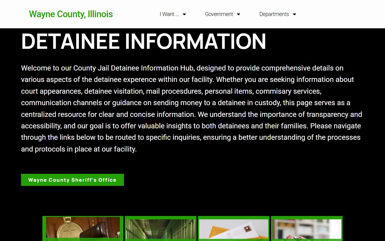 Wayne County Jail detainee information hub for inmate records